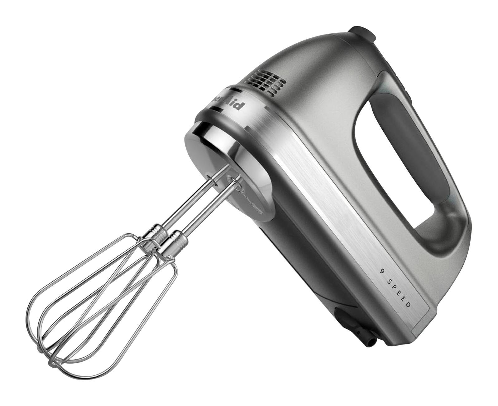 Kitchen Aid 9-Speed Hand Mixer with Turbo Beater II Accessories, Contour Silver 2097260